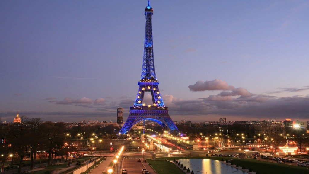 Eiffel Tower through window desktop wallpaper